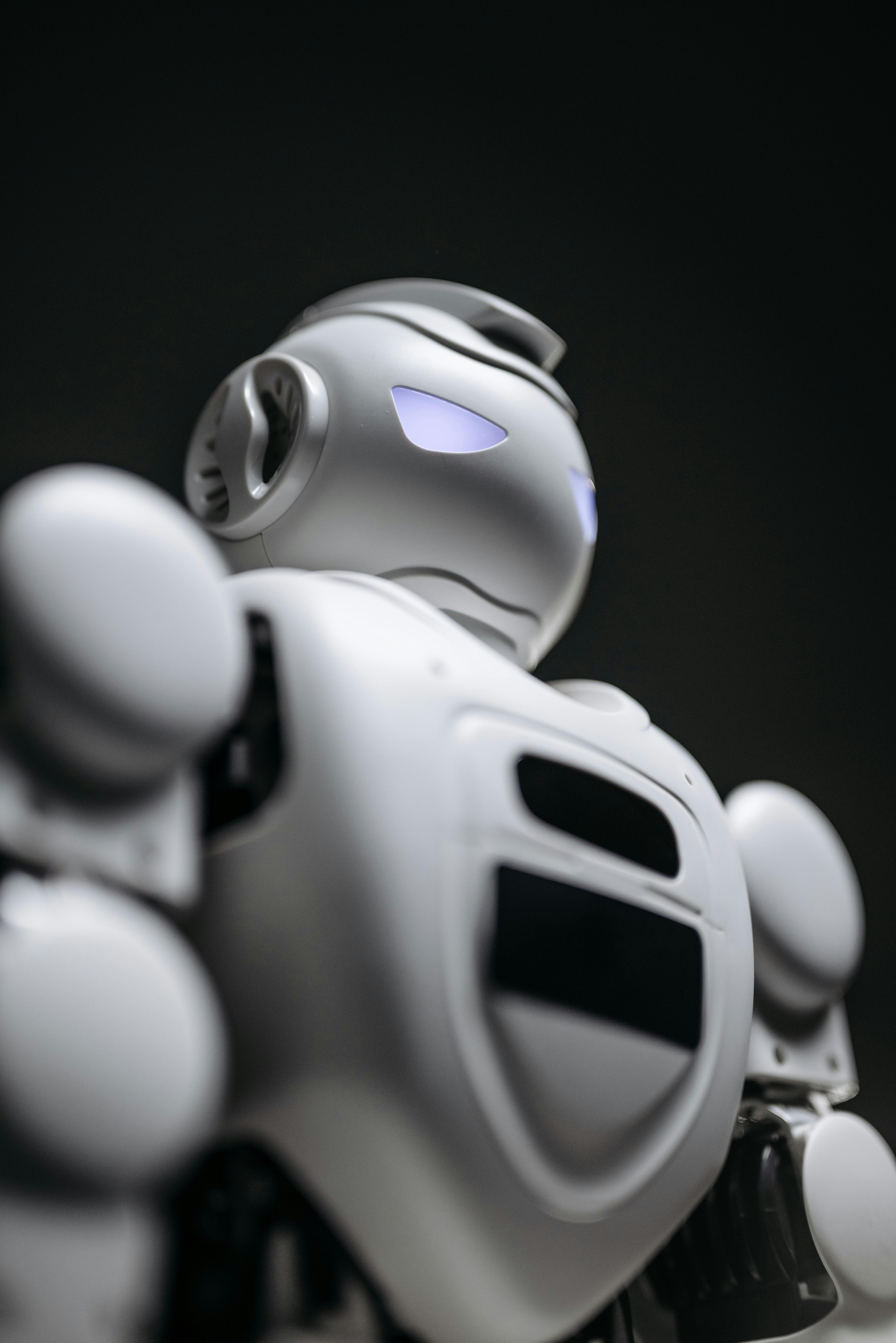 Row of humanoid robots